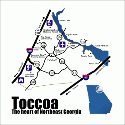 Map of Toccoa