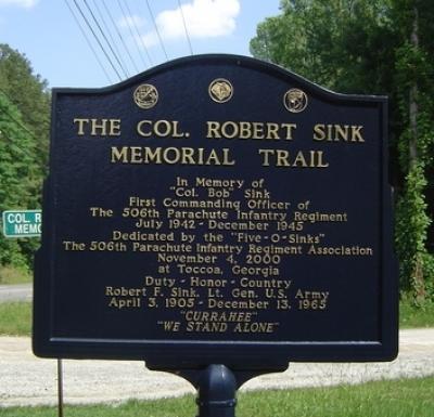 Col. Robert F. Sink Trail Sign