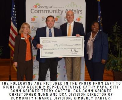 City of Toccoa Accepts Check for Rural Redevelopment Grant