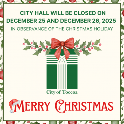 City Hall will be closed on December 25 and December 26, 2025